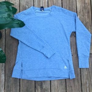 Reebok Women’s Side Slit Fleece Sweatshirt Blue